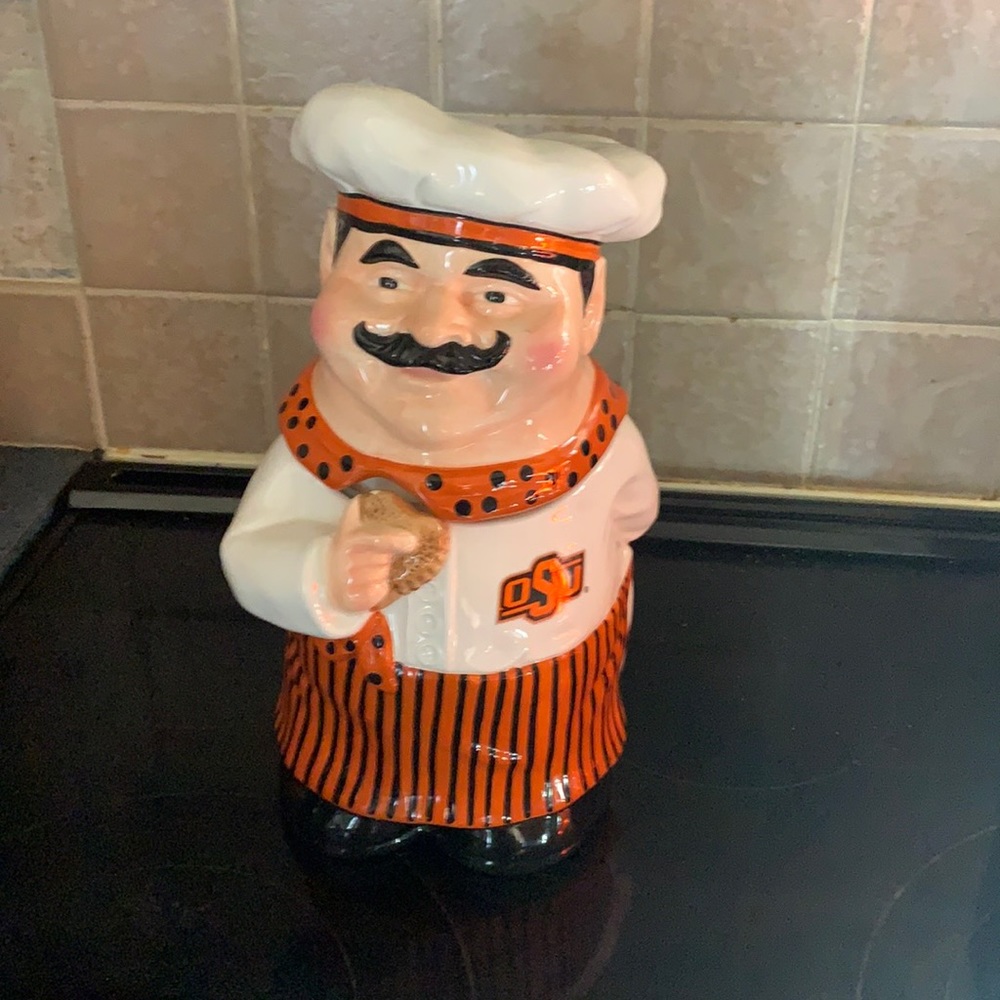 Oklahoma State cookie jar